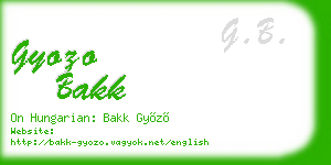 gyozo bakk business card